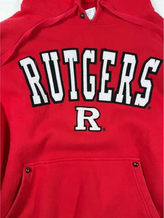 E5 Rutgers University Red Hoodie Sweatshirt Medium - Picture 2 of 7